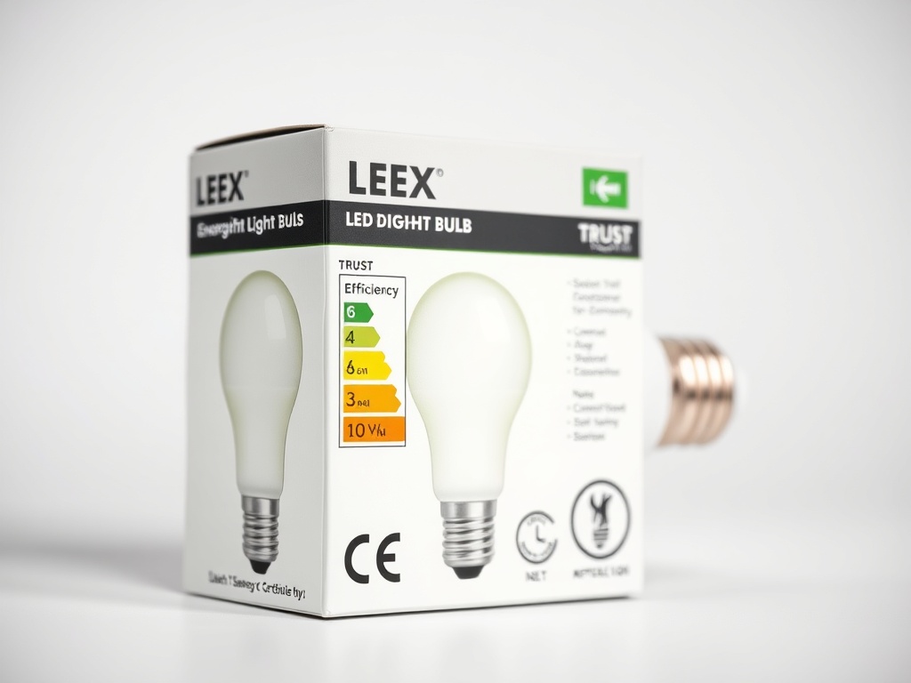 전기 용품 안전 인증 및 에너지 소비 효율 등급 라벨이 부착된 전구 박스